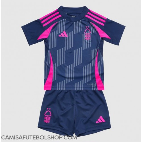 Camisa de time de futebol Nottingham Forest Replicas 2º Equipamento Infantil 2024-25 Manga Curta (+ Calças curtas)